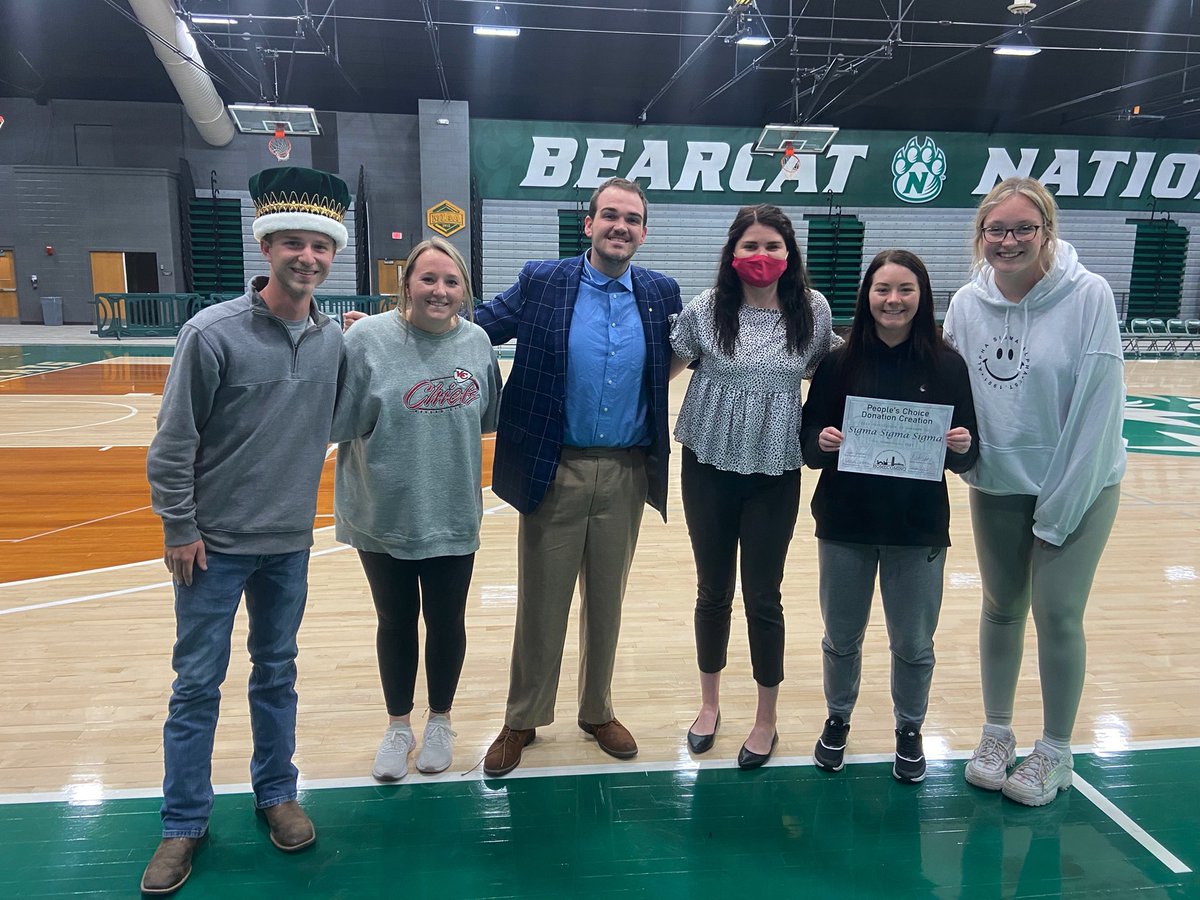 NWHomecoming's tweet photo. Peopleโs Choice Donation Creation: Sigma Kappa, ADPi & AKL, and Tri Sigma! #bearcatsrememberwhen https://t.co/uzA5s1SwSk