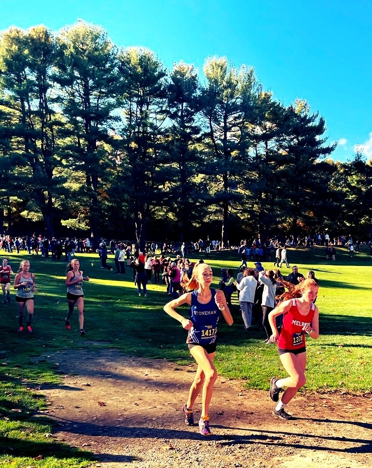 StonehamTrack's tweet image. Gabriella Surette -Medalist- running 20:49.8 and taking 21st overall at the ML12 XC Championships tonight.