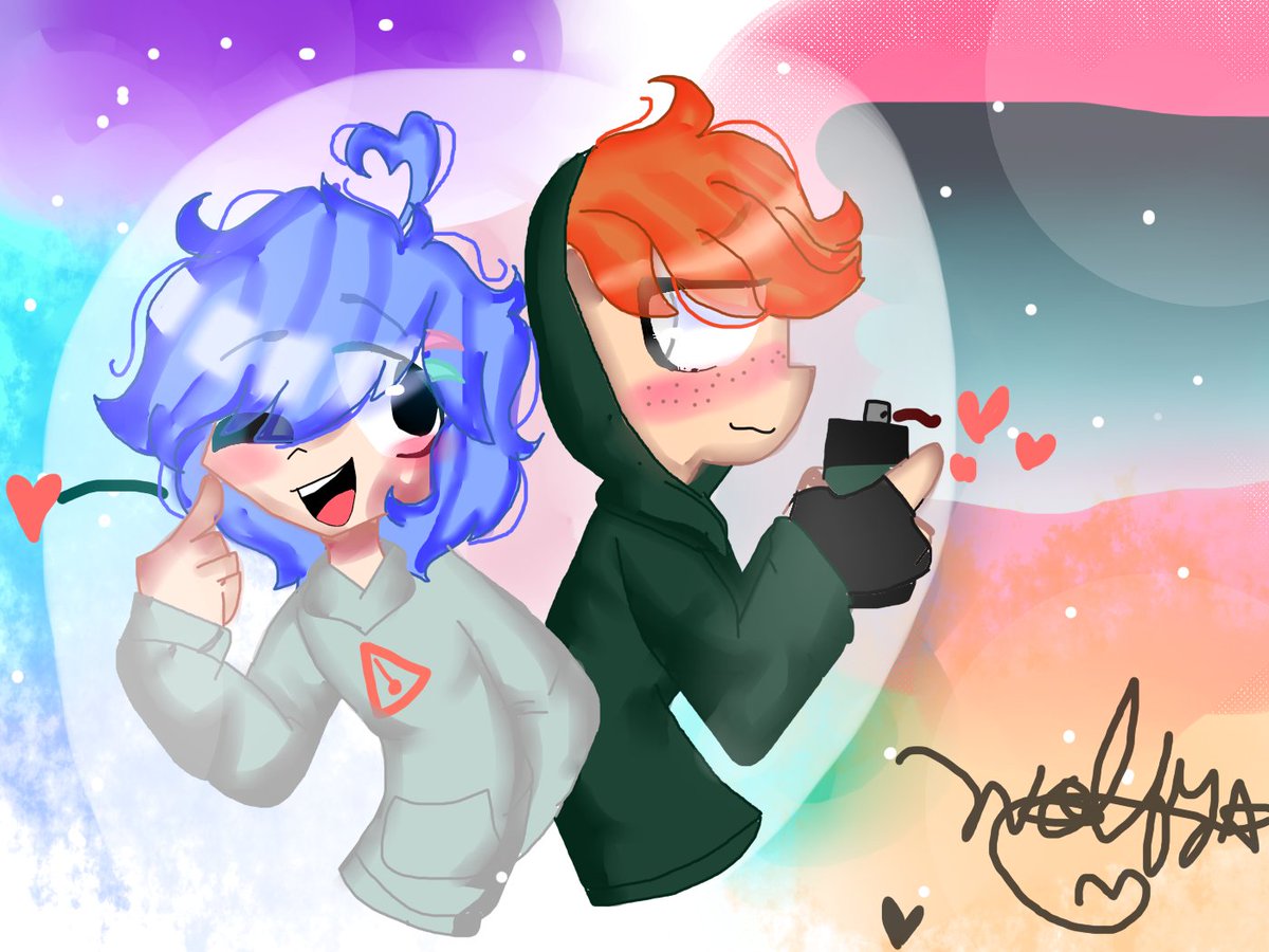 LeslieKun123's tweet photo. qwq si ellos pintaran el dia asi seria hermosos jsjsjsjsjsu qwq pos otro post nuevo practicando mi estilo de dibujo jsjs espero les guste @SoftModFNF @tamacoochi #SoftModFNF #SoftModAU https://t.co/jCQoP8gOWk