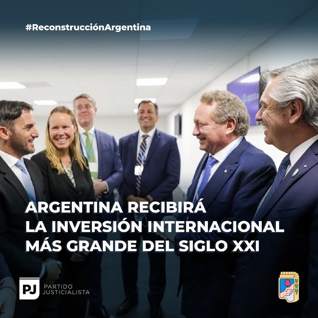 La empresa australiana #Fortescue anunció que invertirá U$S 8.400 millones para construir una planta de producción de hidrógeno verde en Río Negro, creando más de 15.000 empleos.

#SÍ a recuperar un Estado presente para reactivar la economía.

#ReconstrucciónArgentina