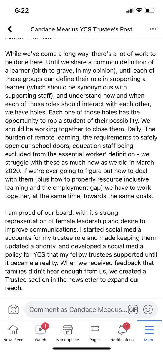 Former YCS Trustee Candace tweet media