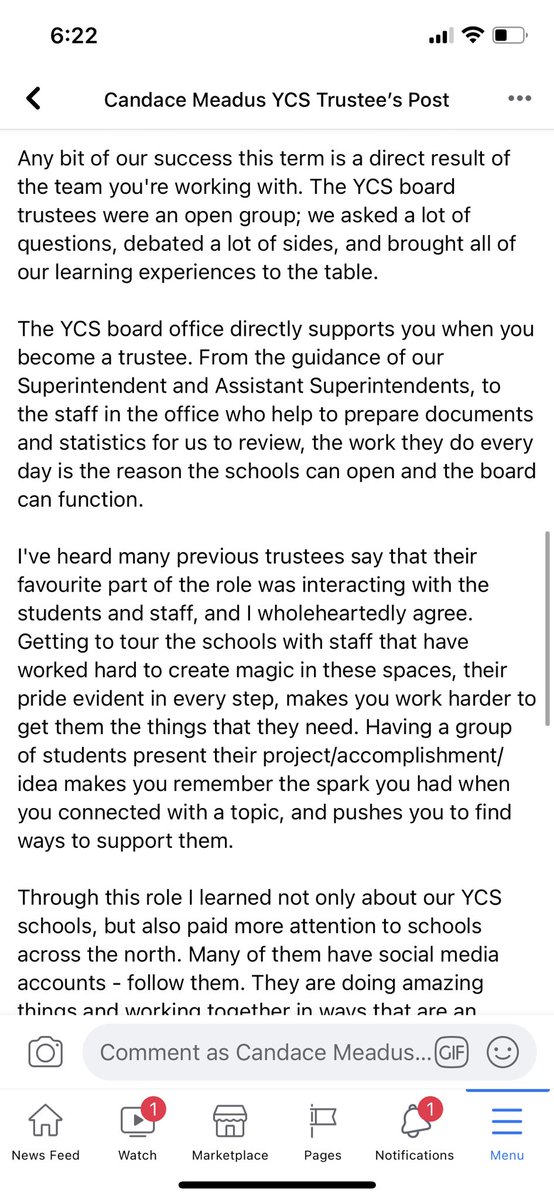 Former YCS Trustee Candace tweet media