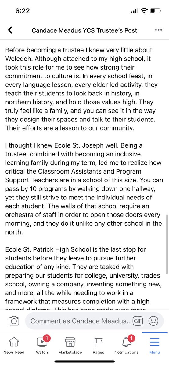 Former YCS Trustee Candace tweet media