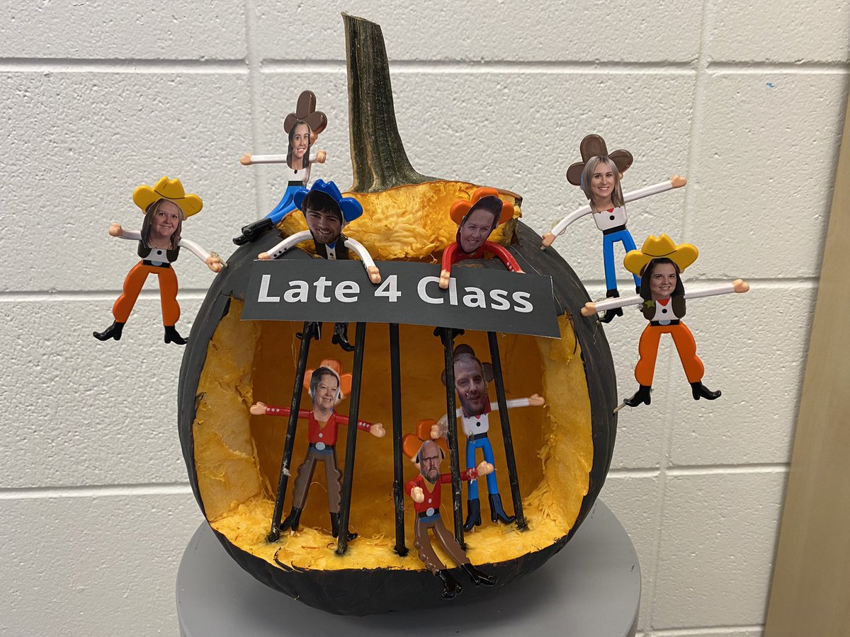 mrsraugust's tweet photo. Last week was filled with Halloween celebrations! From Halloween makeup and hair in cosmetology to pumpkin carving and door decorating it was a fun (and exhausting) week! #halloween #middleschool https://t.co/RlvJ5LJ5SQ