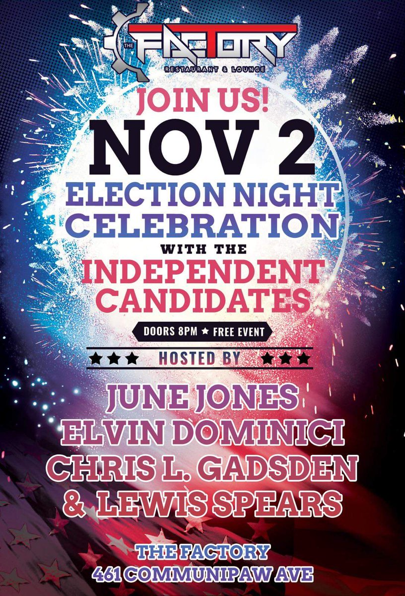 Join the independent candidates tomorrow night for an Election Night Celebration at The Factory 451 Communipaw Ave, Jersey City <a href="/8pm/">8pm</a>
#independentcandidates 
#jerseycityelections2021 
#unitewearetheanswer