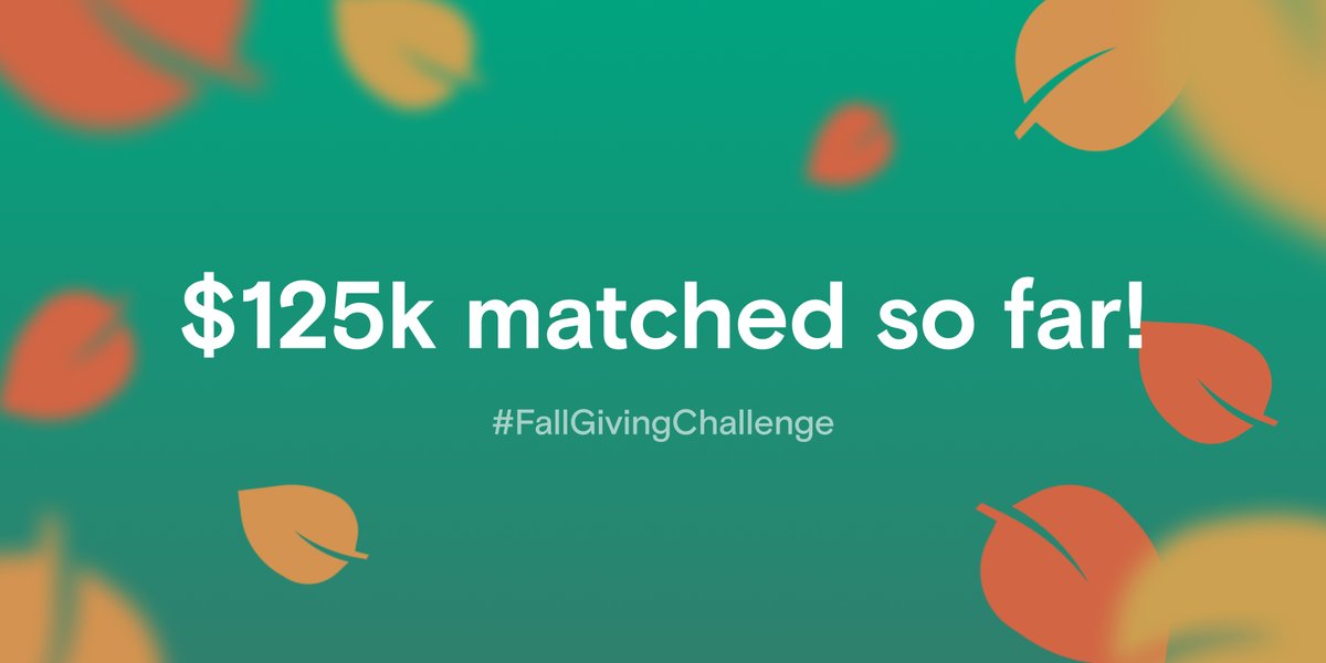 everydotorg's tweet photo. WOW!! We already have $125k in funds matched in less than 24 hours!! Huge thank you to everyone who has donated and shared the news with their communities 🙌 #FallGivingChallenge https://t.co/8Cl25F7AsG