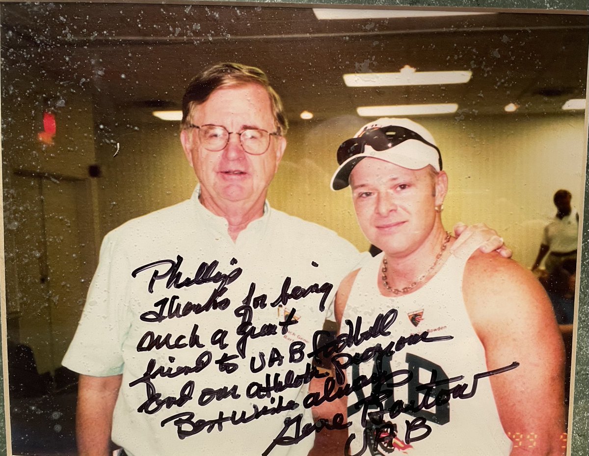 smauger92's tweet photo. One of my prize possessions. Taken in New Orleans before a Tulane game many years ago. #coachgene. @UAB_MBB https://t.co/dkgITt2nc7