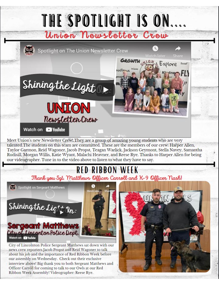 Union_Owls's tweet photo. November Newsletter — Our Newsletter Crew is doing a fantastic job! #bethelight ❤️🦉

Click the link below to view our digital newsletter and watch videos:
https://t.co/gEUnC1hJgI https://t.co/3KpoZOPc6s
