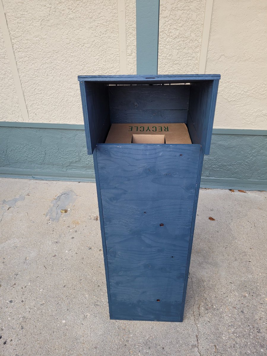 Kikbrunel's tweet photo. In partnership with @WinnipegTrails and @CerilliCalvin, our outdoor recycling drop boxes around @cbLRSD are installed and ready to serve our community. Just waiting on our signage to be printed, but they are open for collection. Currently accepting used medical masks. https://t.co/nyd1FsMKtg