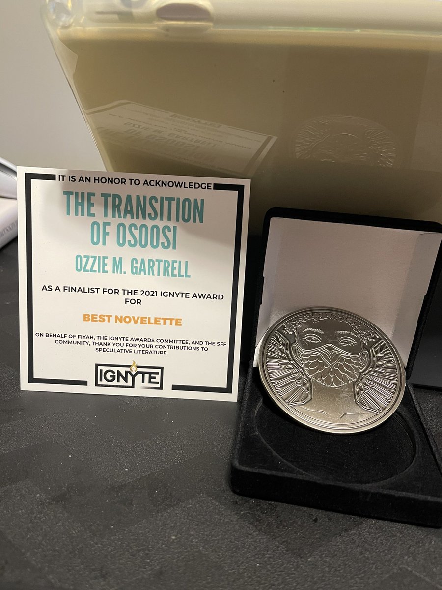 OzzieGartrell's tweet photo. Thank you @fiyahlitmag for the lovely honor. It arrived just in time to boost my esteem as I head into Nanowrimo. It’s gorgeous and thoughtful and I appreciate all of you more than you know! https://t.co/WOyeeUOPeJ