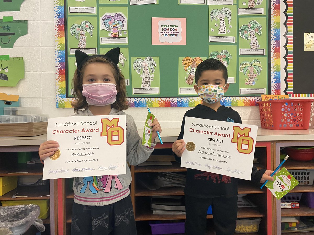 MrsChamberland's tweet photo. Congratulations to my character award winners. These two are consistently showing respect! 
@Jen1Curry @kristymc24 @MOSandshore https://t.co/qtQofWOVSg