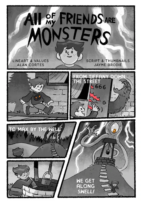 Happy to say I worked on a fun little spooky comic with @Jaymajaym!!! Give it a read and enjoy 🎃🎃🎃
She created the script and thumbnails and I worked on the lineart/values :) 