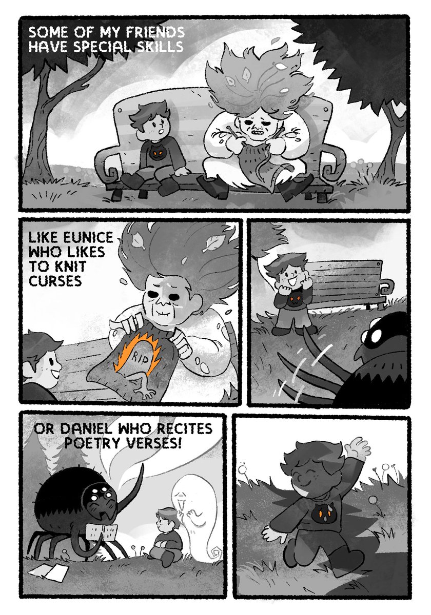 Happy to say I worked on a fun little spooky comic with @Jaymajaym!!! Give it a read and enjoy 🎃🎃🎃
She created the script and thumbnails and I worked on the lineart/values :) 