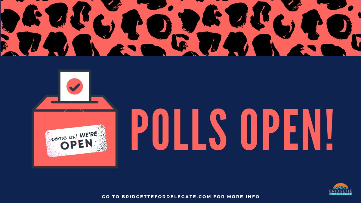iamqueencheetah's tweet photo. POLLS ARE OPEN! You can vote between 6am - 7pm. Go to our website to get your voter information. https://t.co/PTKG1Hn9fi
#BridgetteBus https://t.co/m3YsO2w95v