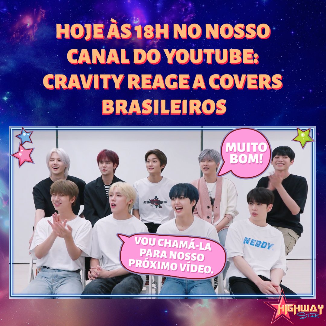followhwstar's tweet photo. Hoje, às 18h, vai ter a estreia do #MeNotaCRAVITY! Os integrantes do @CRAVITYstarship reagiram aos 13 covers com maior pontuação do nosso concurso!
Vem cá ver o vídeo dos meninos no nosso canal:
📼https://t.co/tw1wQGZOpT https://t.co/zpjnIX0vcO