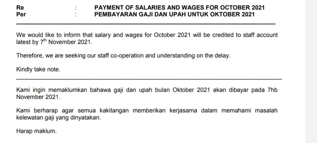 S_Fly07's tweet photo. Belanjawan utk 2022 pon dah dbentangkan oleh @tzafrul_aziz  tapi percayalah bagi staff swasta cam sy belanjawan nie takde apa2 keuntungan pon lagi2 dapat majikan yg ambil kesempatan. Bukan saja gaji dipotong malah lambat bayar dan banyak yg kena tarik balik. https://t.co/wAS1WBCMOa