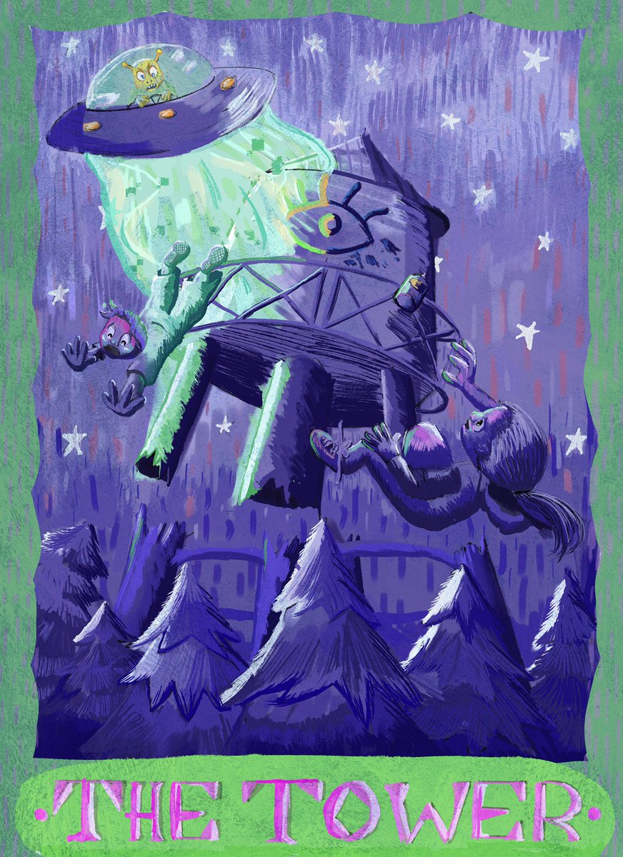 RadRox__'s tweet photo. Here’s (1/2) of a tarot card Illustration I did recently. It’s based on cryptids 👽🛸 #digitalart #digitalillustration #art #illustration #photoshop #ArtistOnTwitter https://t.co/rprswGEGk7