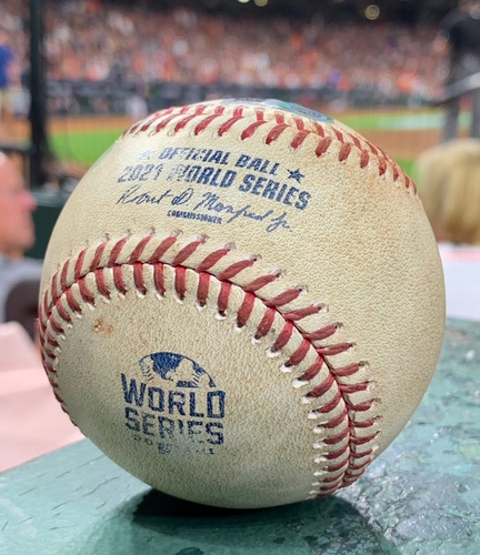 MLB's tweet photo. Own a piece of baseball history! 

Bid on game-used #WorldSeries items now: https://t.co/aXFjr9QAnX https://t.co/N9nhGmhdJf