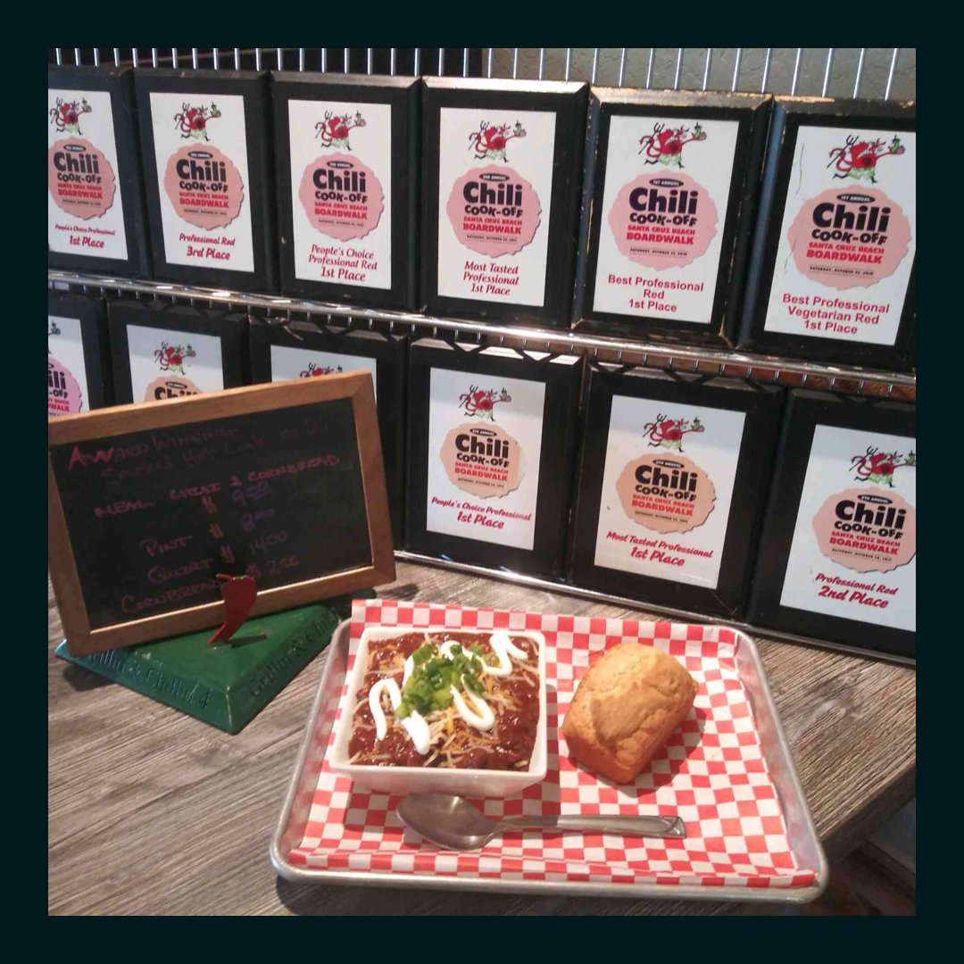 Cool Fall Weather Means…. Chili’s On!  Swing by for Ryan’s Award Winning Hot Link Chili…. And come see his Wall of Fame!  $8/bowl with a Corn Muffin or grab a pint or quart to go!!