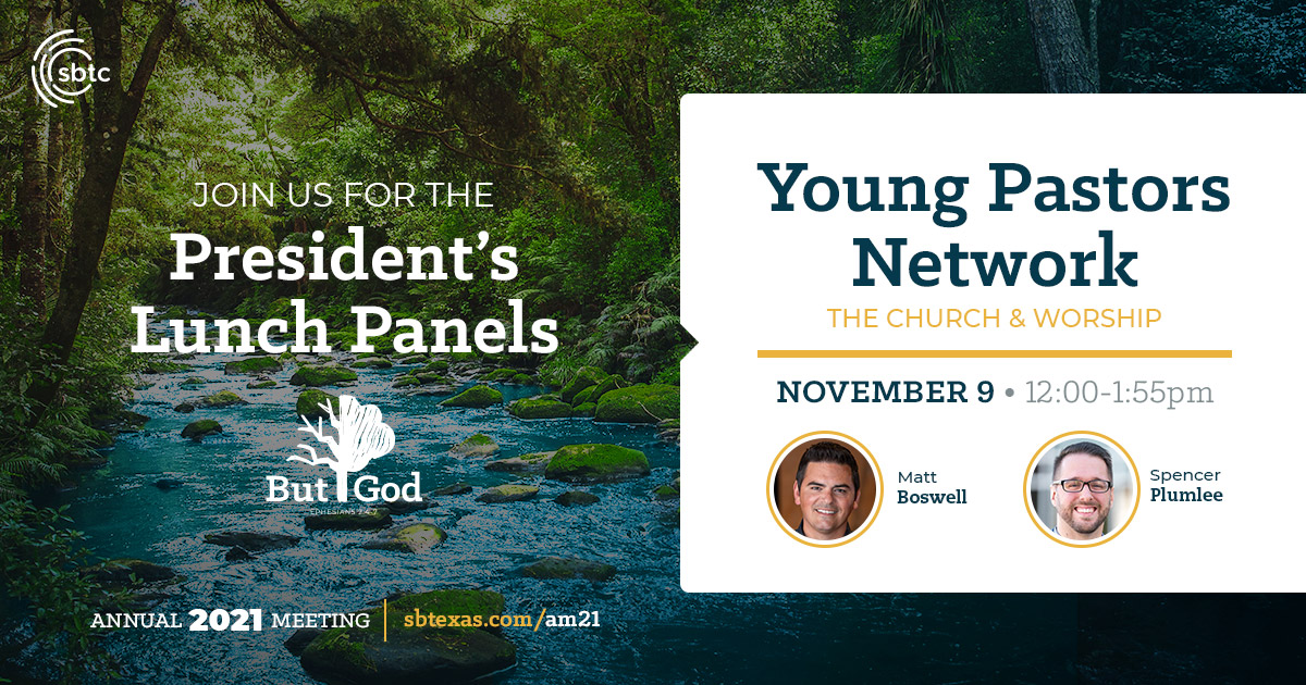 _SBTC's tweet photo. Young Pastors, this one is for you! Join @MattBoswell  and @spencerplumlee for this President's Lunch Panel at the #sbtcam21 next week in Flint! https://t.co/q3nqswQo6r https://t.co/3At9otH7PT