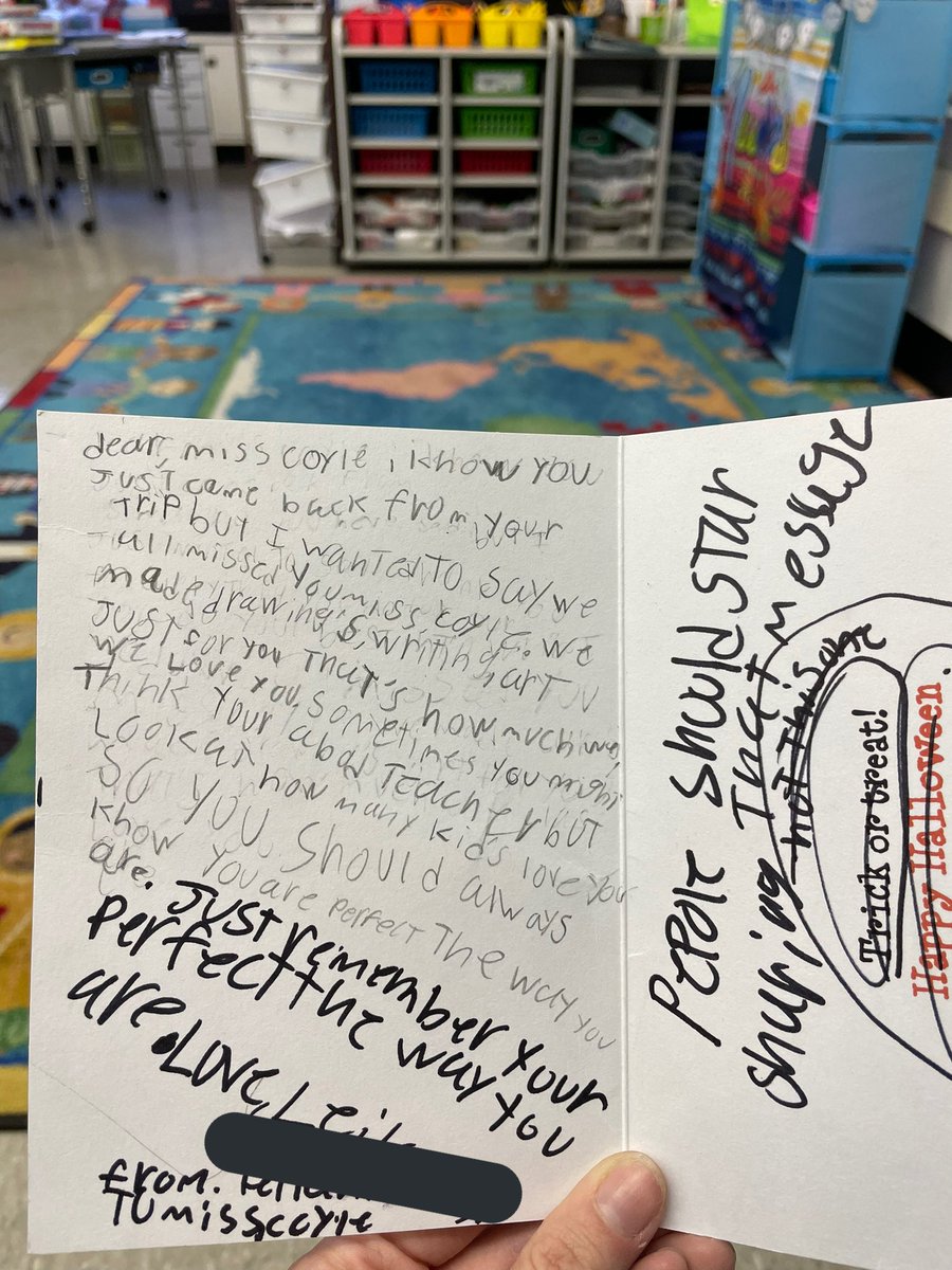 MissCoyleTeach's tweet photo. Notes like this from my students make the hard days worth it, especially the day after Halloween. 🎃 https://t.co/bVectorF8x