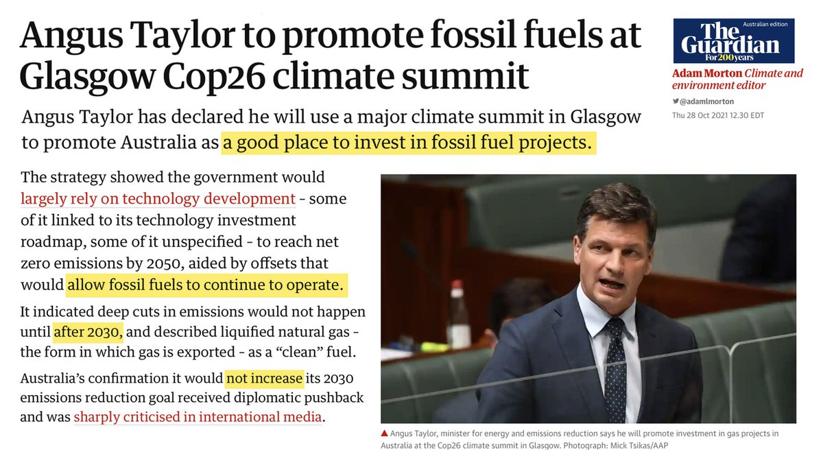 So that is why @AngusTaylorMP is busy promoting Australian 'Positive Energy' fossil expansion plans at #COP26 #COP26Glasgow 
#theaustralianway  
#ScottyHasAPamphlet 
#TechnologyNotTaxes
#MeetAndBeat 
#auspol