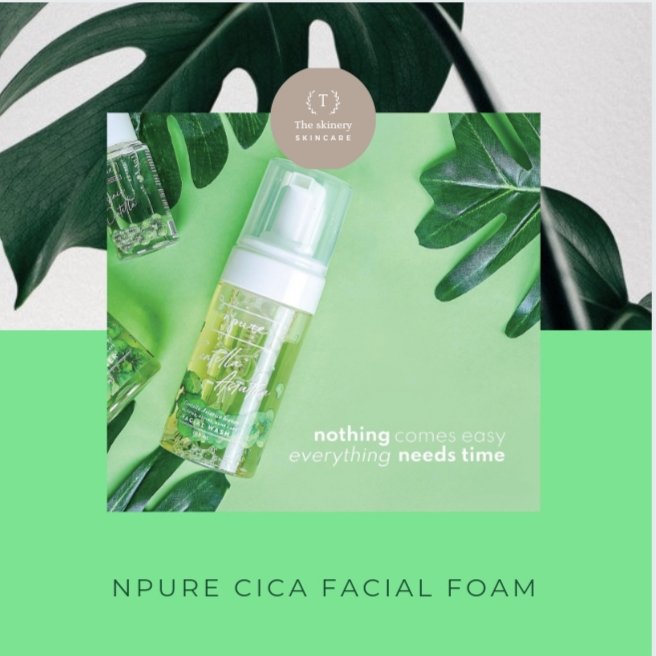 Npure CICA facial wash 
Pembersih wajah yang ringan dengan kandungan real Centella Leaves, Green Tea, Mixed Fruit Extract (Very Berry Acne) dan Niacinamide/Vitamin B3. Membantu membuat kulit wajah bersih dari sisa kotoran, kulit tampak lebih cerah dan bersih
#skincareproducts