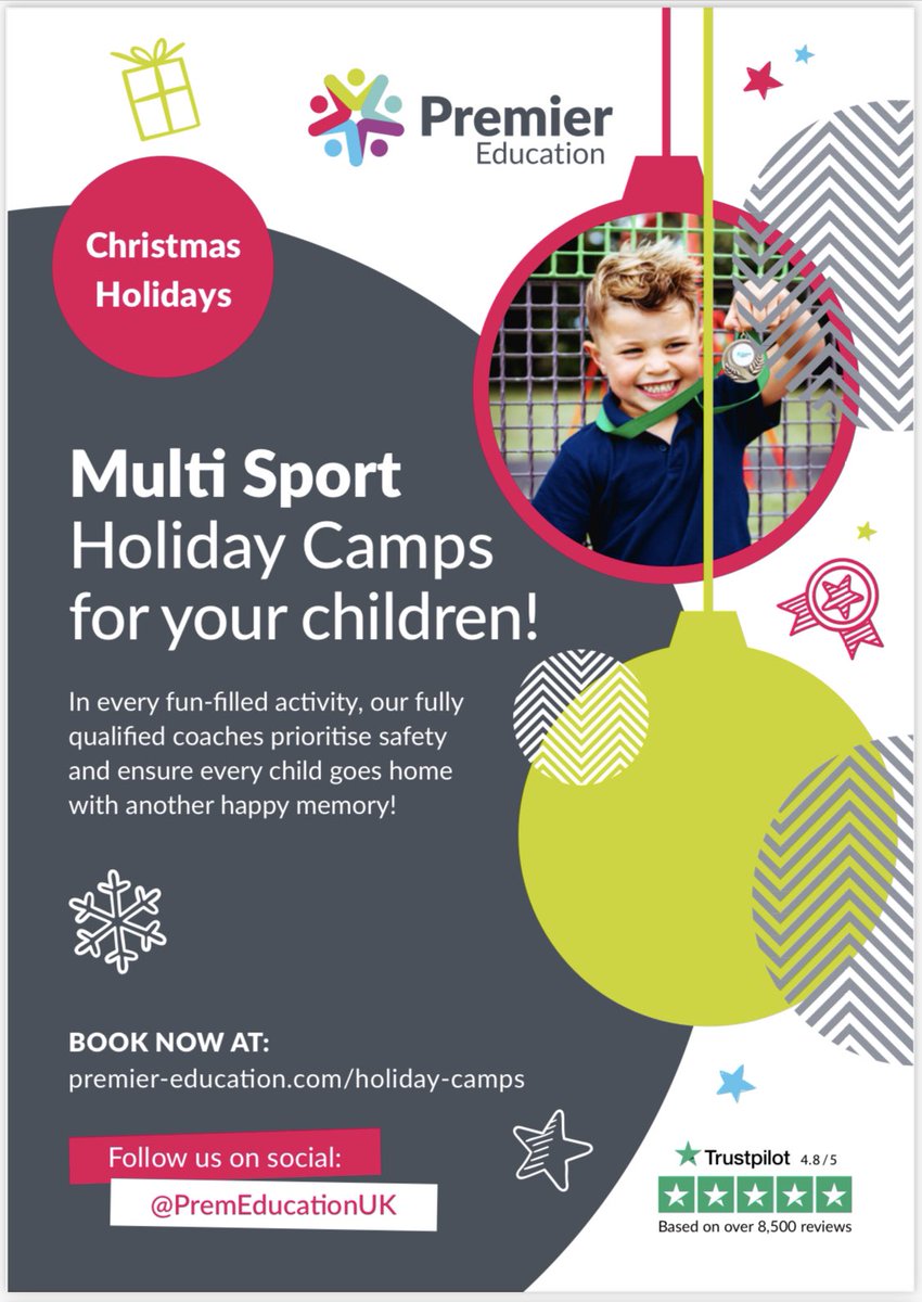 PremSport_BLWW's tweet photo. Our Christmas Holiday Multi Sport Camps are back this December at:
@AspullChurchSch
@AmbroseBarlow
@LowtonStMarys
@StBartsCE
@stgabrielsleigh
We can’t wait to welcome you for some festive fitness fun ⚽️🎄🏀
#sportscamp #schoolsports #sportscoaching #teacherlife #teachernet https://t.co/ywg90HTa8N