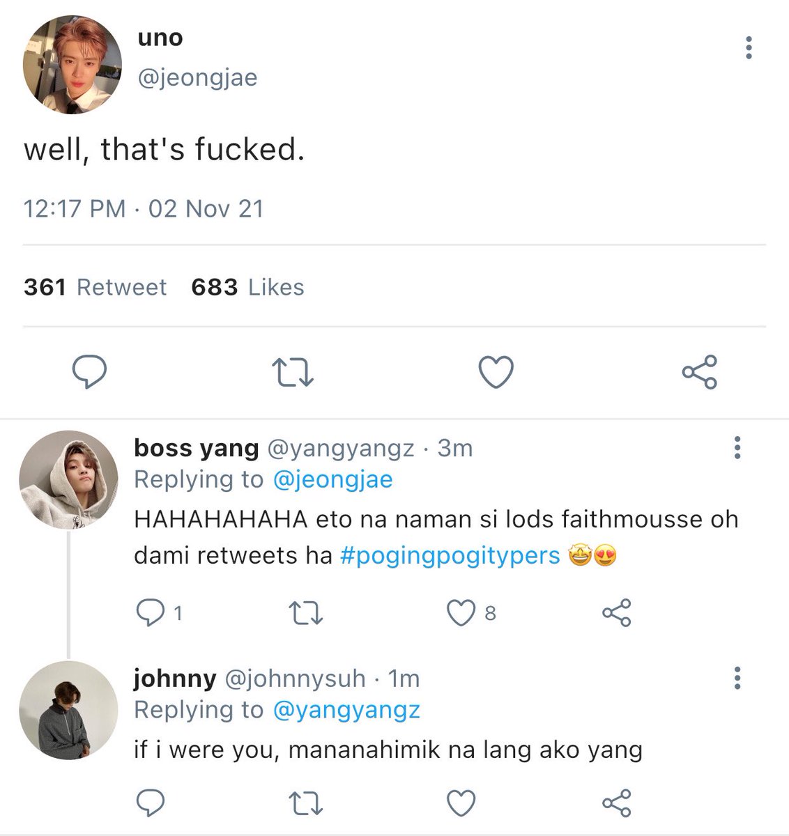 nahyuckst's tweet photo. #dojae / #jaedo filo au kung saan...

gusto lang naman ng mango bravo cake ni doie after his final musical show has finished. si jae? well, he just wanna secretly send him his congratulatory gift... yeah, i think that was the plan. https://t.co/qpoMqmCThQ