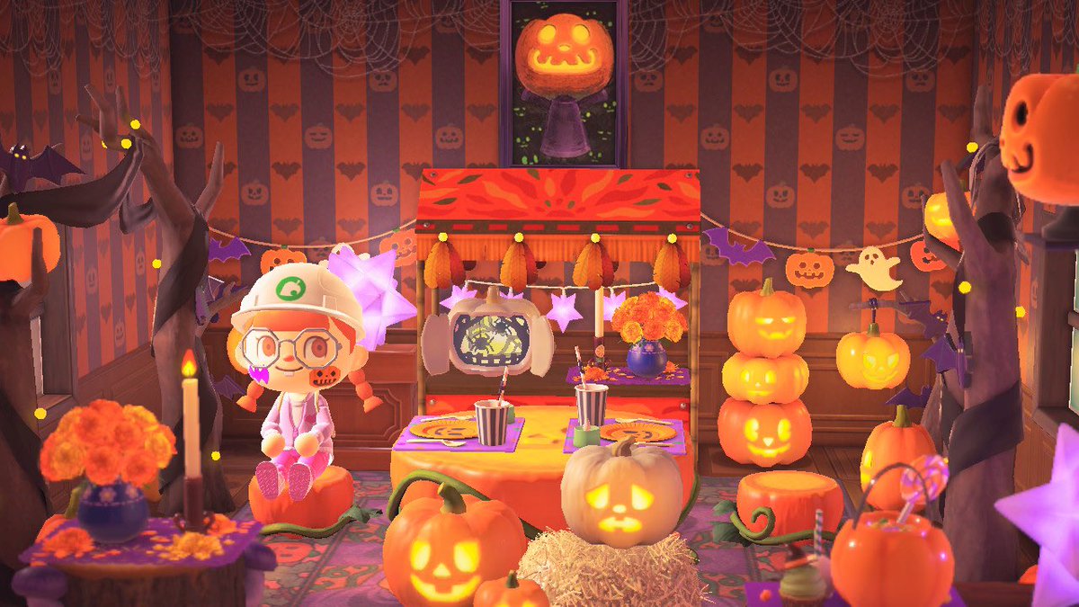 _gellybelly's tweet photo. Made a pumpkin room so it can be Halloween year round 🎃 #acnh https://t.co/x7HGJ3BlFy