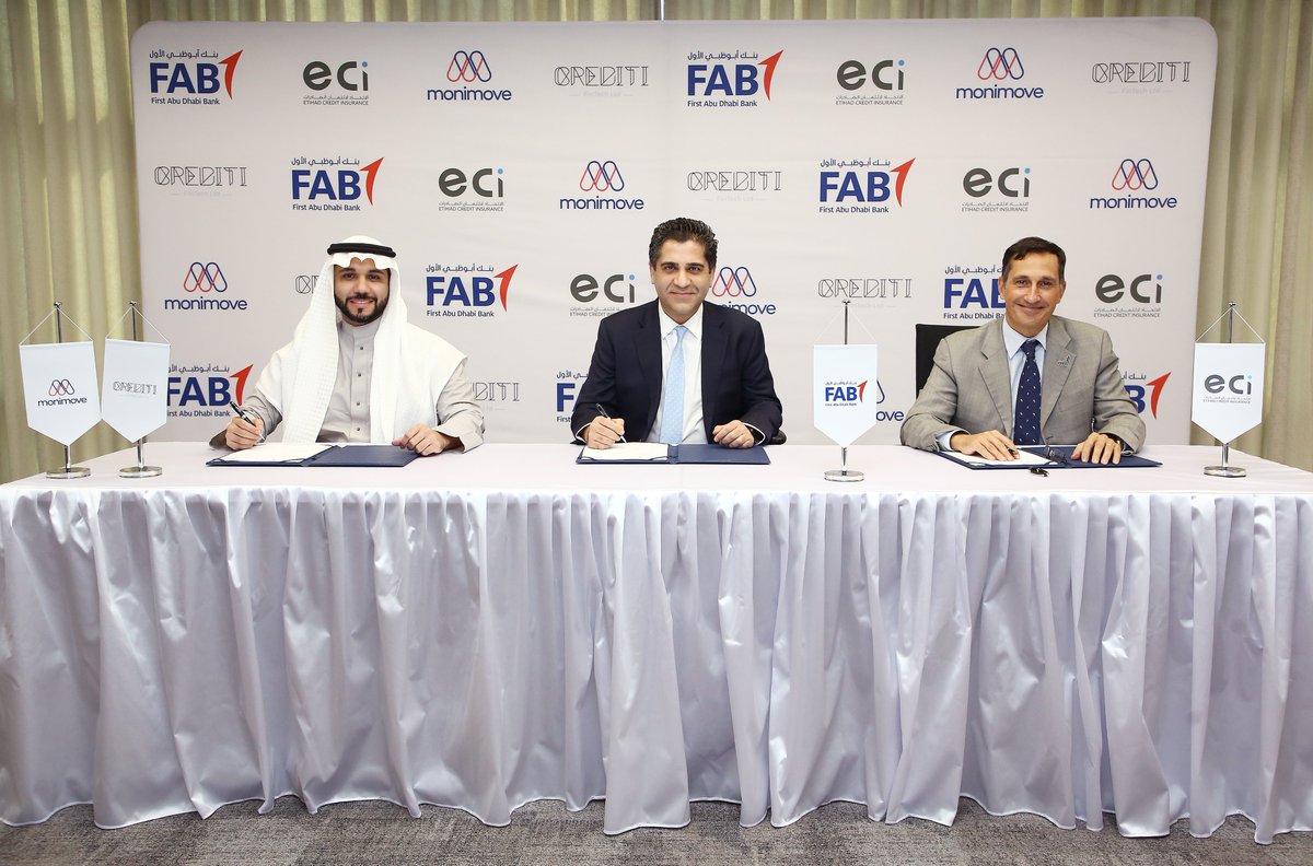 monimove's tweet photo. We’re glad to announce a tripartite partnership between  Etihad Credit Insurance (ECI), First Abu Dhabi Bank (FAB) and Crediti Fintech to launch the "UAE unified trade finance gateway".

👉Click here for the full press release https://t.co/DheRxrP89B https://t.co/Sqgvd7k1a6