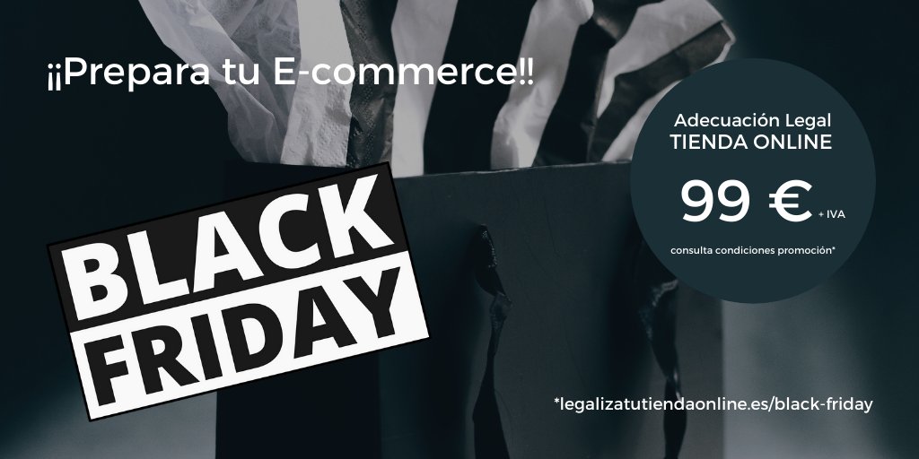 legaliza_esp's tweet image. ‼️Promoción BLACK FRIDAY‼️ Optimiza tu🛒#tiendaonline a nivel legal desde 99 € + IVA. Oferta válida por tiempo limitado. Consulta condiciones.

👉legalizatutiendaonline.es/black-friday

#ecommerce #transparenciadigital #buenasprácticas
#comprasonline #websdeconfianza #confianzaonline
