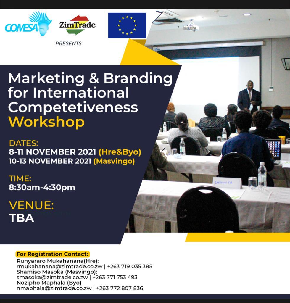 ZimTradeAlerts's tweet photo. Knowledge is power! So why not take advantage of the ZimTrade Marketing and branding for international competitiveness (#MBIC) training happening soon. See the dates below, and contact us for more information! #EnergizingExports https://t.co/1oHl2WDhCz