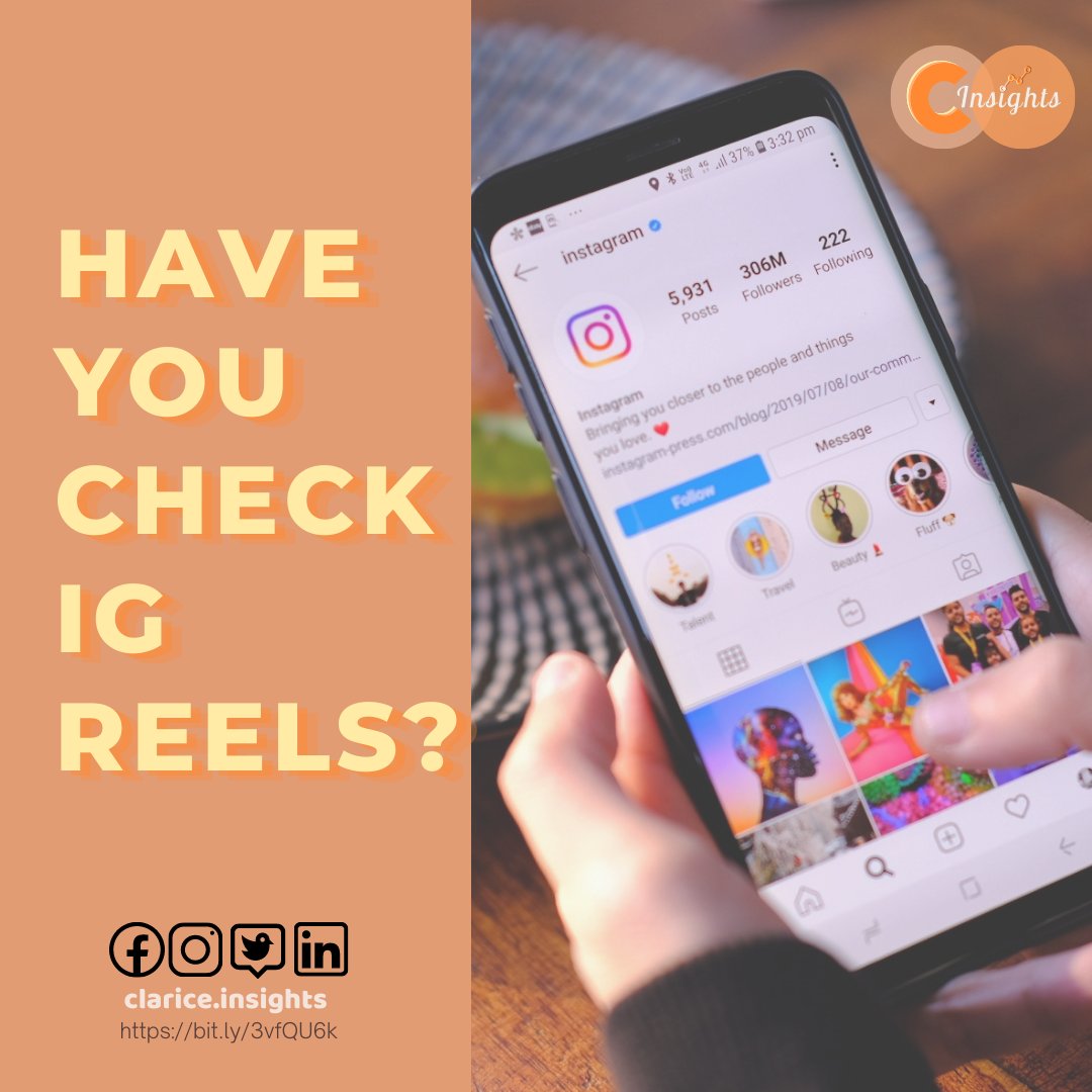 clariceinsights's tweet photo. IG reels are now on PH!
I have personally used it and it's so cooooool. 😎

If you're wondering how to make one, stay tune! I have exciting news on the next posts. 😘
For business inquiries, email me at clarice.insights@gmail.com.

#cinsights #insights #instagram #instagramreels https://t.co/ZybojKxhzP