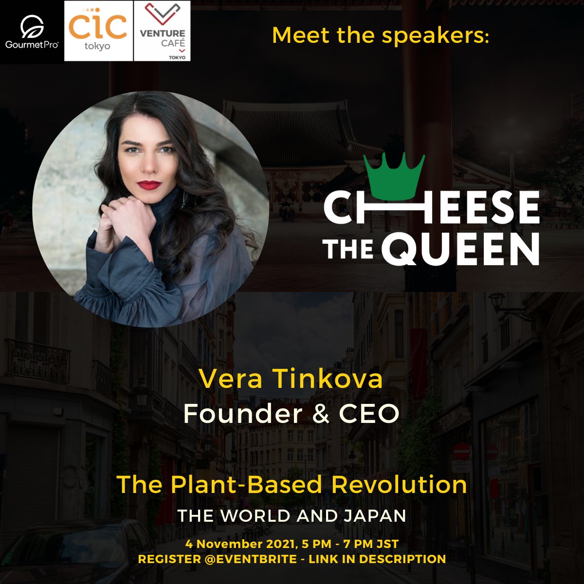 GourmetPro_co's tweet photo. 📣 Meet @Vera Tinkova - one of our speakers, representing @Cheese The Queen! 📣
✅ Register On #Eventbrite -> https://t.co/AmJK0q2evJ

Founded with the mission to create a new #gourmet culture of #healthy and #delicious #plantbased foods while inspiring a happier lifestyle. https://t.co/aIVE1jdd0c