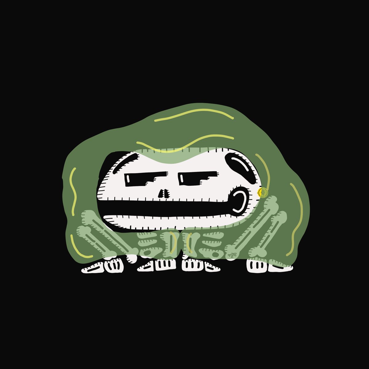 pretty rainy out here today...  looking at these #tezoadz all bundled up is giving me inspiration for merch ideas now. 😍

!darkvibe with the #tezoadz 🐸💀🖤

7 $xtz , 1/1 ded #cryptoadz 💖

hic.af/tezoadz.gmreap…