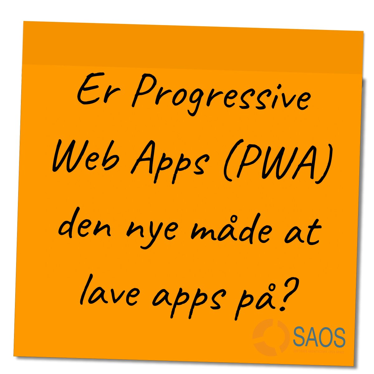 lundogbendsen's tweet photo. Er #PWA den nye måde at lave Webapplikationer på?

På #SAOS 2021 kan det være din post-it, der sætter diskussionen i gang blandt nogle af landets dygtigste IT-arkitekter.

Tilmeld dig nu: https://t.co/ZGZe4dpQwP
#saos #pwa #webapp #software #softwarearchitecture https://t.co/nzuspOs3MB