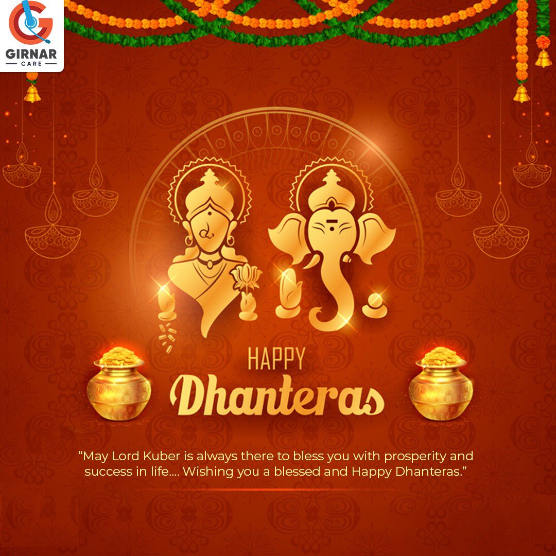 girnarcare's tweet photo. Happy #Dhanteras / Dhantrayodashi that marks the beginning of the five-day festival of #Diwali.

Happy festivities to all. 

#dhanteras #dhanteras2021 https://t.co/5DvHyeHA5g