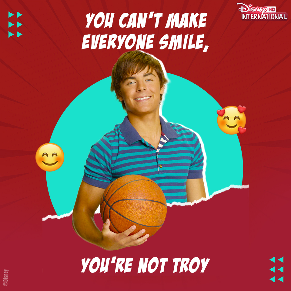Just spreading some smiles ‘Troy’ him. #HighSchoolMusical #DIHDFam #Disney
