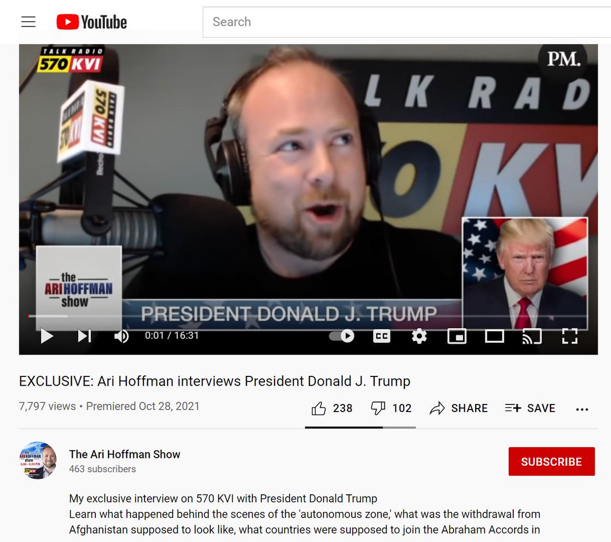 Know_More_News's tweet photo. Trump said 'Israel literally owns congress' on Ari Hoffman's show. It is 3 days old and has less than 8k views. Hoffman's YouTube Channel has less than 500 subscribers. 
My friend and I posted the clip on our channels and it has over 400k views in less than 24 hours. https://t.co/7jxN7mHVNh