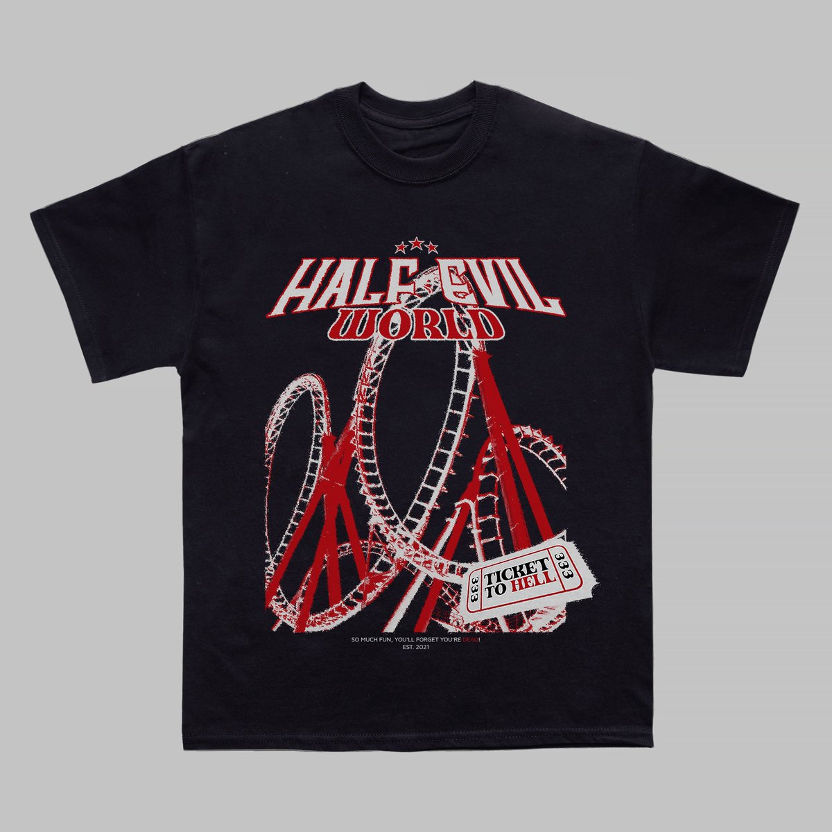 HALF EVIL WORLD TEE 🎢😈

(my contest entry) <a href="/HALFEVILCO/">³³³</a> @forgiatoruntz