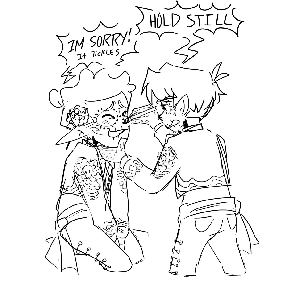 CapitalCorgi351's tweet photo. FELIZ DÍA DE LOS MUERTOS 🎉🎉

have some very self indulgent gustholomule art https://t.co/hL8eHjmCuA