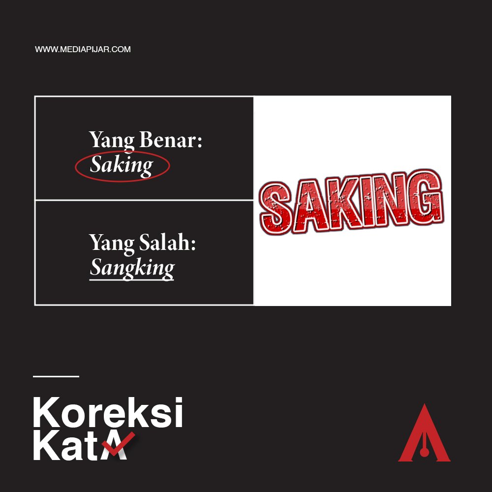 persmapijarusu's tweet photo. Saking sayangnya sama Sobat Pijar, mimin sampai ngga pernah lupa ngirim koreksi kata supaya Sobat Pijar nggak salah😘😘
#koreksikata #saking #bahasaindonesia #BahasaJiwaBangsa #pers https://t.co/PdBKKsuXei
