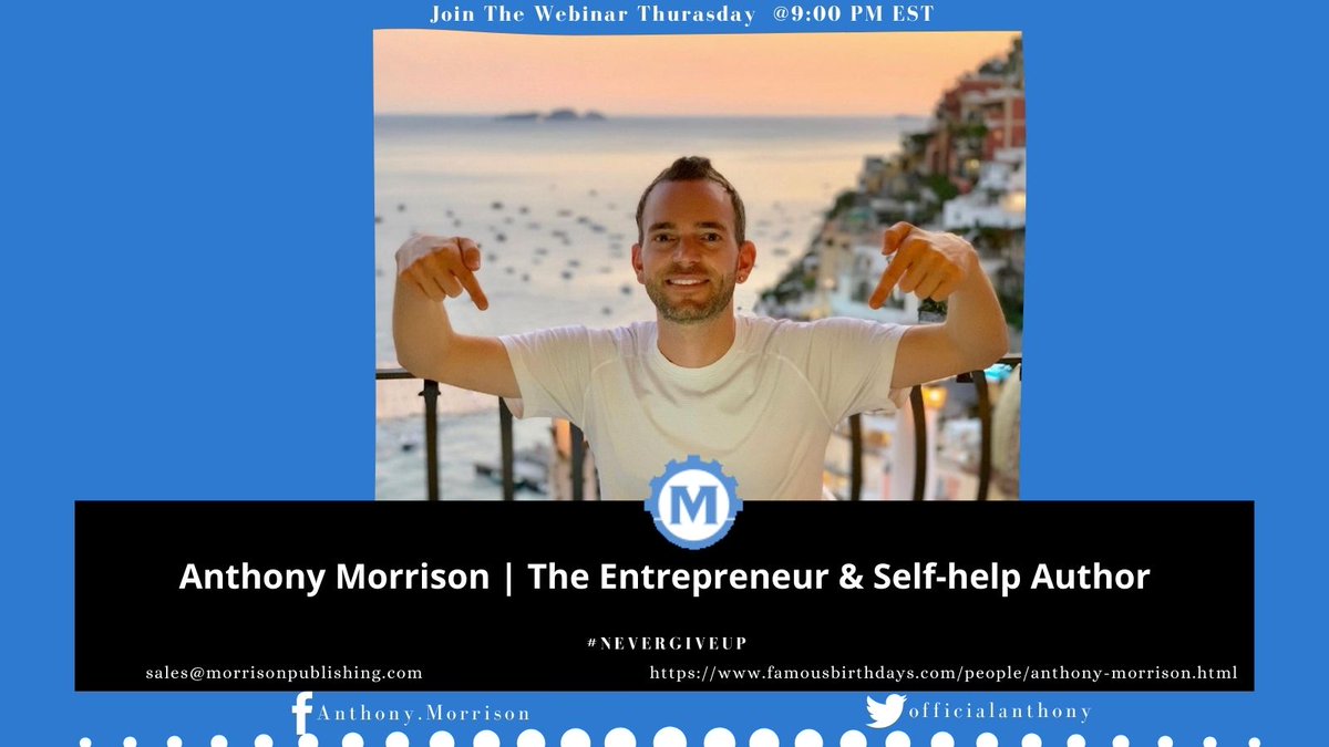 AnthonyMorFan's tweet image. Anthony Morrison known for his marketing books and courses geared towards helping grow a business. He has been interviewed by publications like the Chicago Tribune, the Los Angeles Times, and CNN.

Check it out famousbirthdays.com/people/anthony… 🔗

#AnthonyMorrison #MakeMoneyOnline