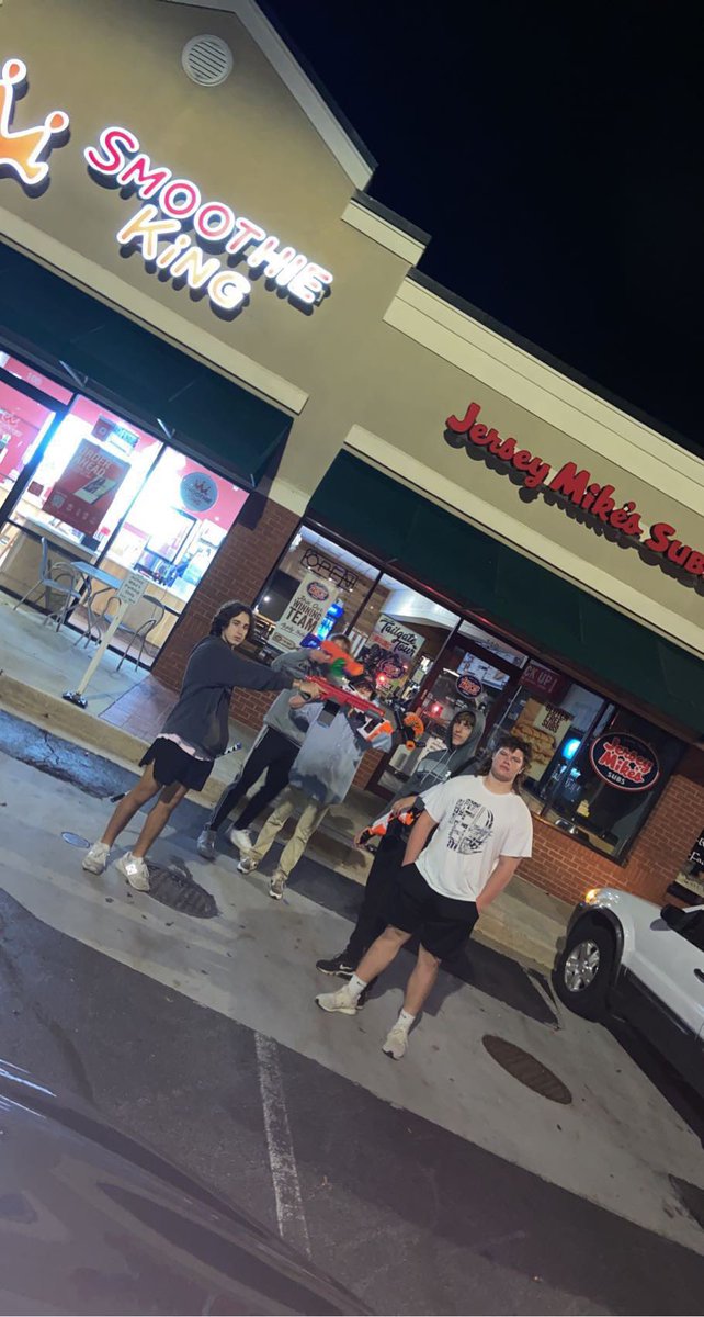 TDKnerf's tweet photo. Absolute massacre taken place at the Jersey mikes parking lot. Tulli annihilated J.T. Xan beamed David and jack. Leaving sabia to assassinate Chase . One still remains….. #nerf #tdk @WoodstockNerf21 https://t.co/PzYzle43aJ