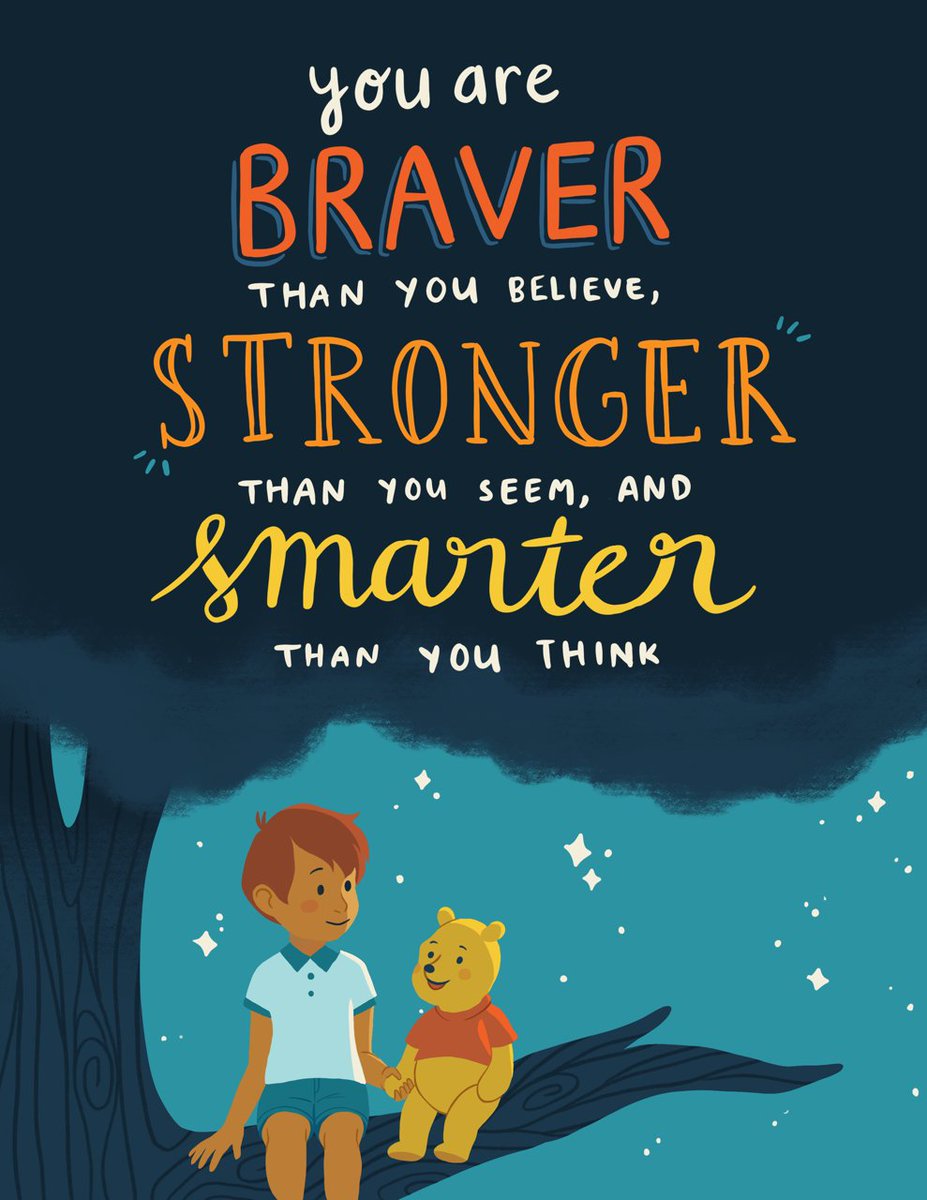 FJSHSCounseling's tweet photo. Winnie the Pooh said it the best! "You are braver than you believe, stronger than you seem, and smarter than you think!" #PositiveAffirmations #MentalHealthMondays https://t.co/6AJGnVk2a9