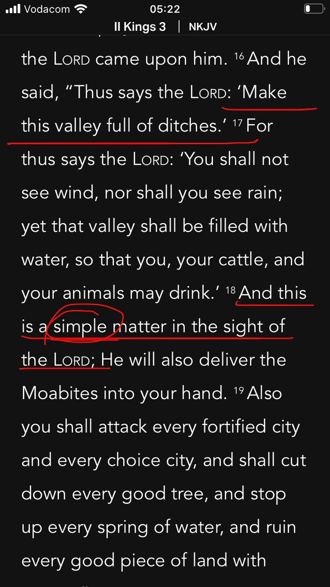 Dig some ditches!!!! Make room for God!!