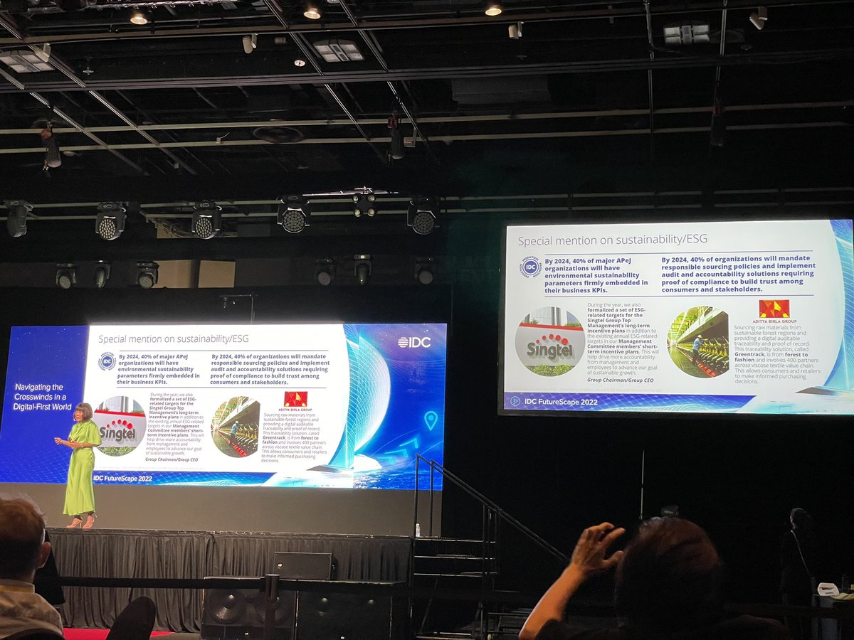 ozlady's tweet photo. #Sustainability parameters are coming to the fore, as we heard from PSA Singapore  earlier who are committing to emissions targets and embedding them into practices and buying decisions. 

#digitalfirst #idcfuturescape #digitaltransformation #emissions @IDCAP https://t.co/LPCyBJrXvu