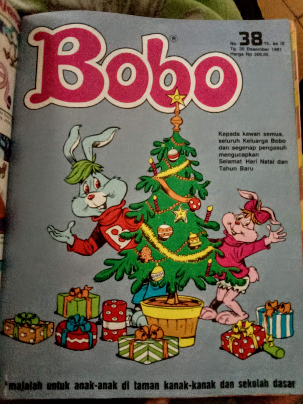 conscieutions's tweet photo. Selamat Hari Natal dan Tahun Baru! Cover Majalah Bobo no 38 tahun ke IX, 25 Desember 1981 https://t.co/dkymef5YgM