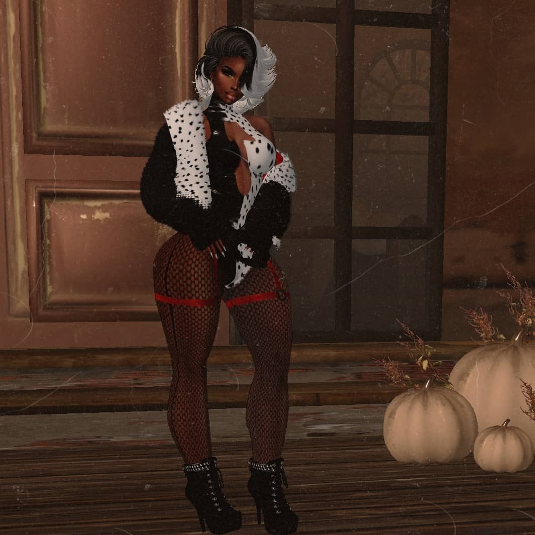 LilCeeCeevu's tweet photo. Anita Darling ...Cruella Deville ⚪⚫
#IMVU #Cruella #Deville #black  #white #halloween2021 #imvubaddie #spots https://t.co/ZANlLdv5yI